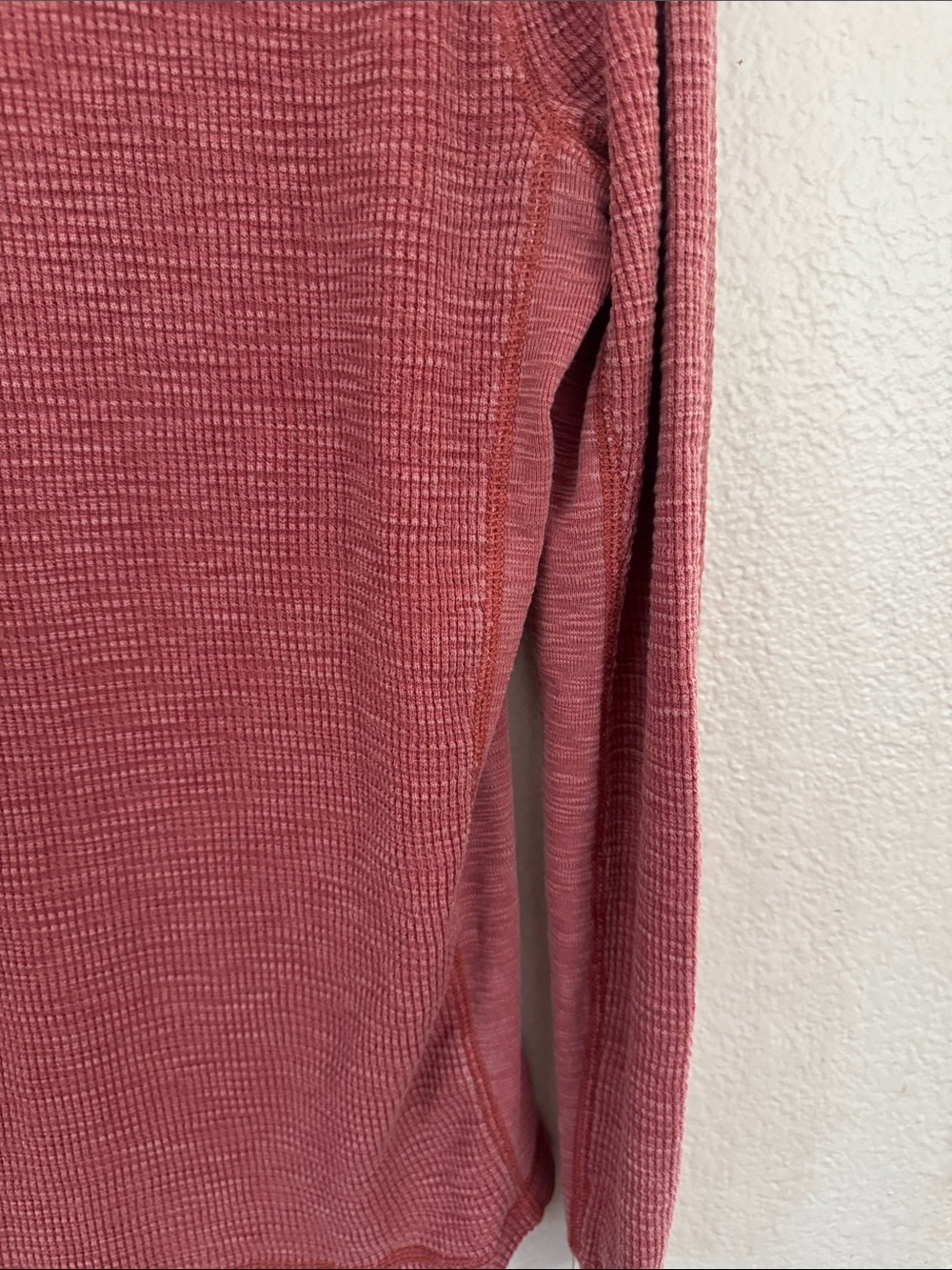 True Grit Waffle Knit Long Sleeve Top - Brick Red Vintage tone - Picture 6 of 7